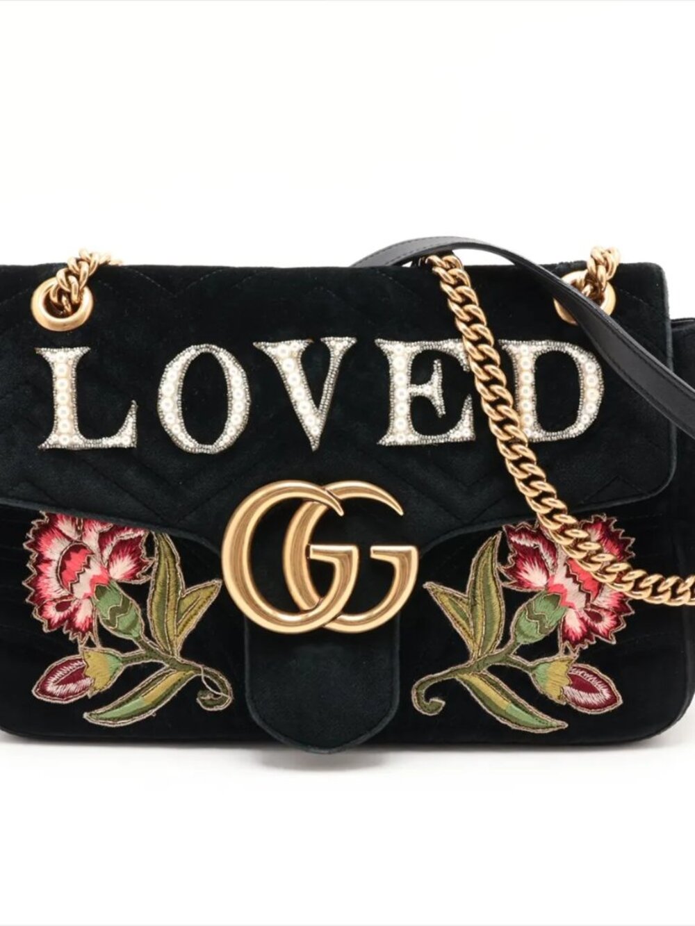 Gucci Velvet LOVED Embroidered Limited Marmont O52 MOG